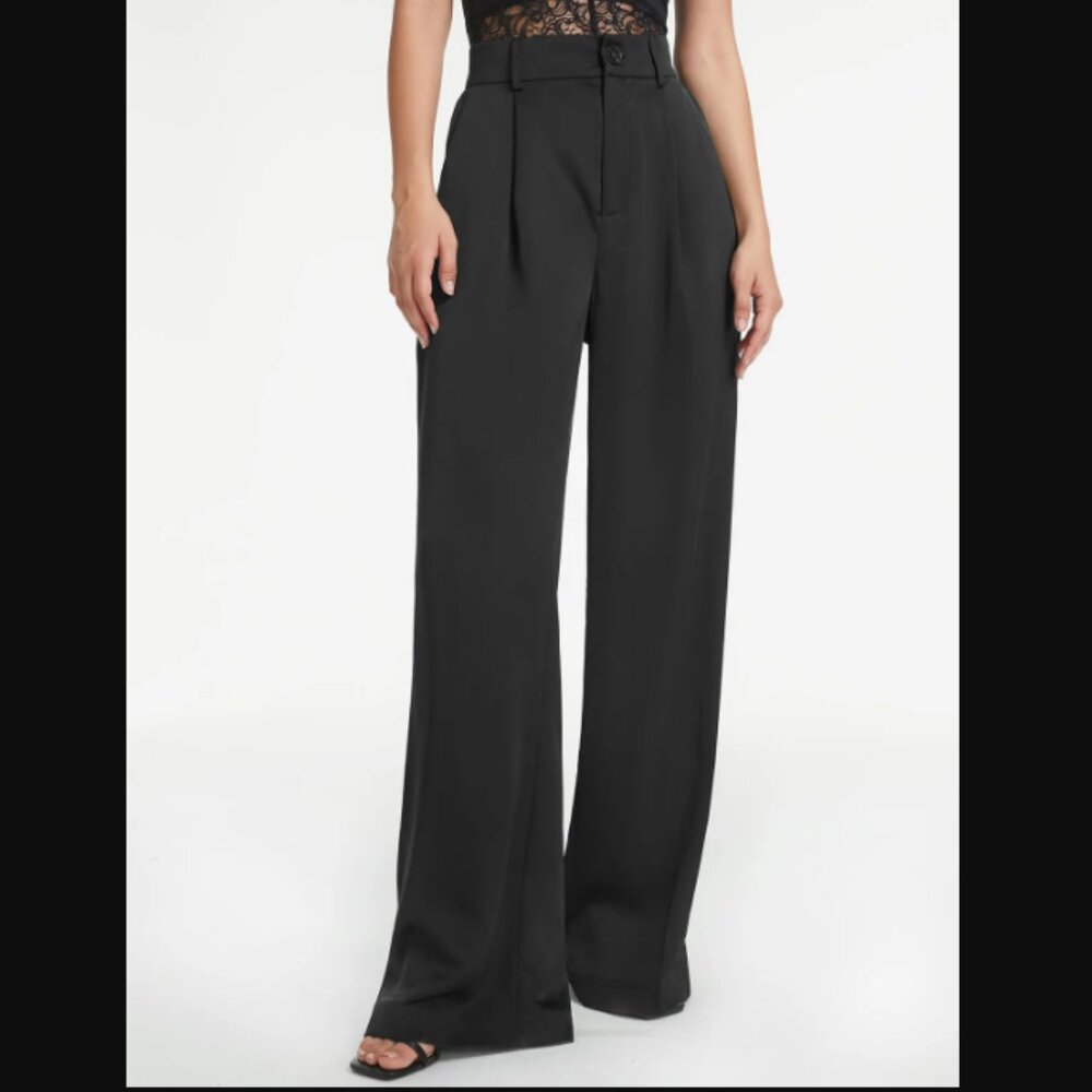Oversized High Waisted Pleat Front Trousers